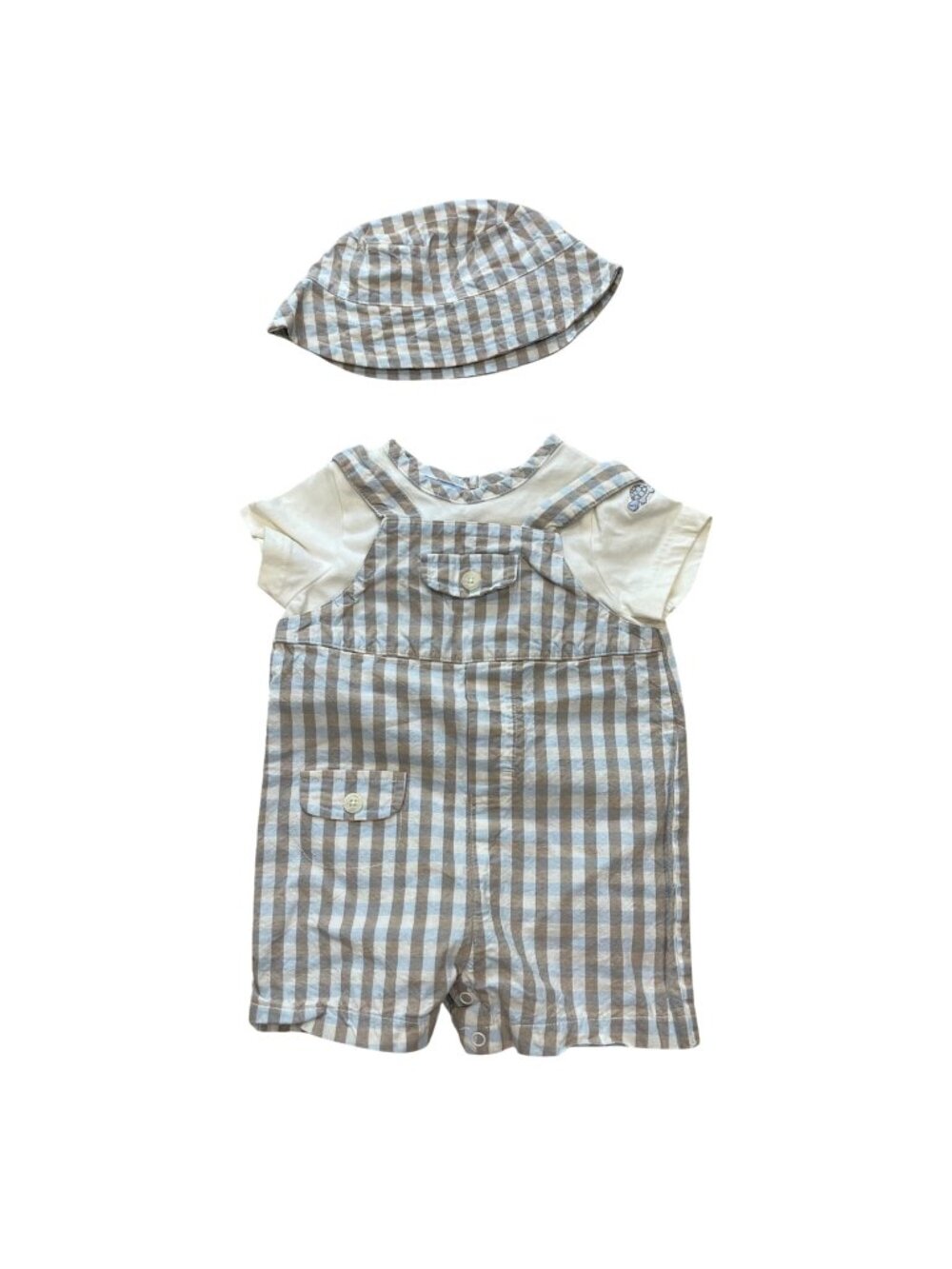 Vintage First Impressions Overall Set Hat Unisex Baby‎ Size 6-9M Cotton Turtle